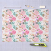 花柄ティッシュペーパー 薄葉紙 (クラフト)