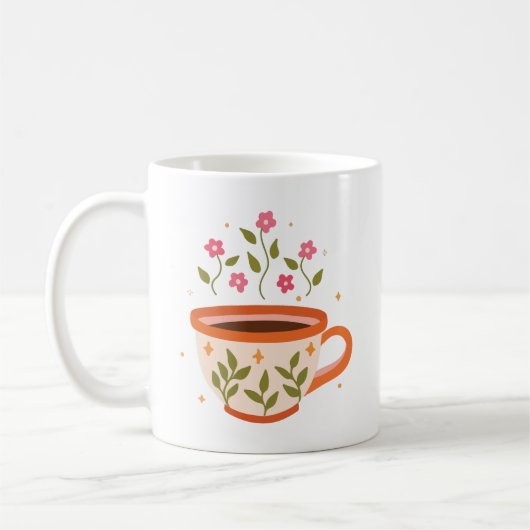 花柄ティーカップ コーヒーマグカップ (左)