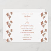 花柄テラコッタ ホワイト シンプル ウェディング 招待状 (正面/裏面)