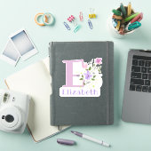 花柄デザインのイニシャルと名前、エリザベス シール (iPadカバー)