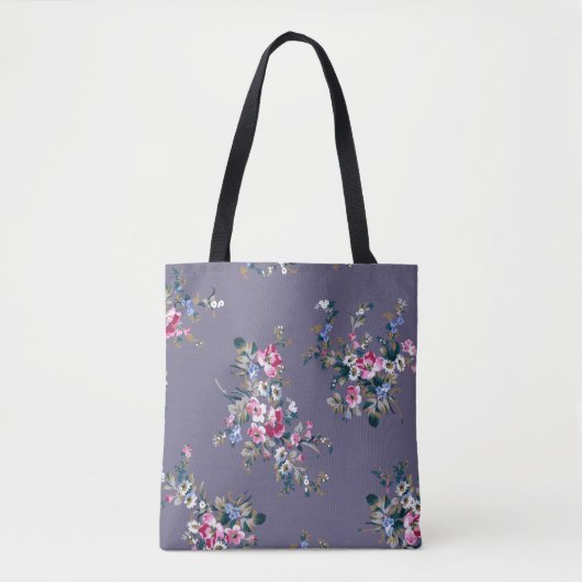 花柄デザインの絵柄 トートバッグ (正面)