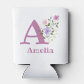 花柄デザインの「Amelia」ネーム 缶クーラー (裏面)