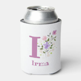花柄デザインのIrmaネーム 缶クーラー