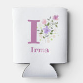 花柄デザインのIrmaネーム 缶クーラー (裏面)