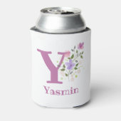 花柄デザインのYasminネーム 缶クーラー (缶裏面)