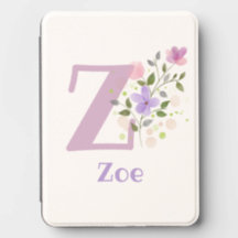 花柄デザインのZoeネーム