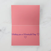 花柄デザインピンク誕生日 カード (内部)