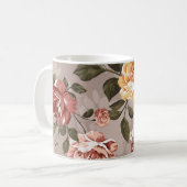 花柄デザイン彩花 コーヒーマグカップ (正面左)