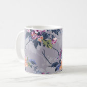 花柄デザイン織図絵画 コーヒーマグカップ (正面左)