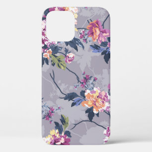 花柄デザイン織図絵画 iPhone 12ケース