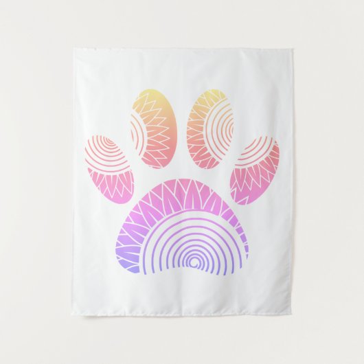 花柄ドッグポープリント タペストリー (正面)