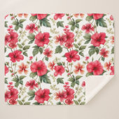 花柄ハイビスカス花 シェルパブランケット (正面(横))