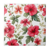 花柄ハイビスカス花 タイル (正面)