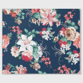 花柄バラと小さな花v ラッピングペーパー (フラット)