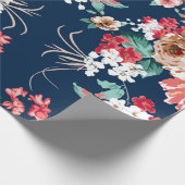 花柄バラと小さな花v ラッピングペーパー (角)