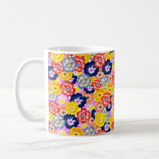 花柄バースト コーヒーマグカップ (左)
