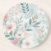 花柄パステル画 コースター (正面)
