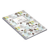 花柄パーソナライズされた帳 ノートブック (右側)