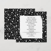 花柄パーティーのカール紙 招待状 (正面/裏面)