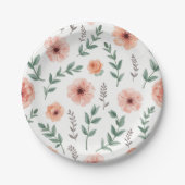 花柄パーティー紙プレート ペーパープレート (正面)