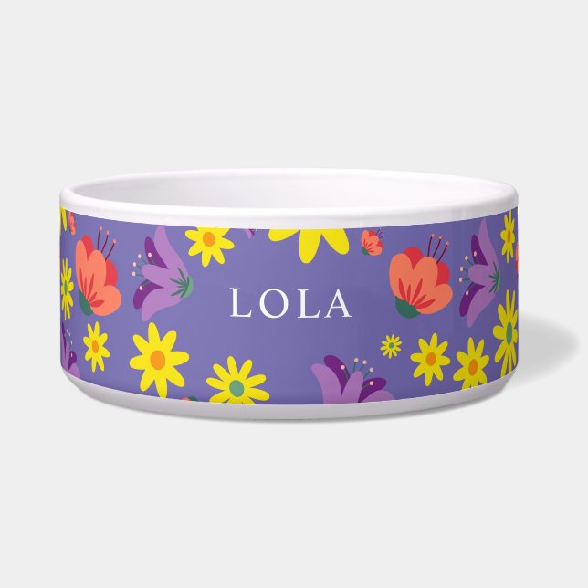 花柄パープルボウル ボウル (正面)