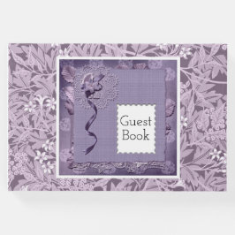 花柄パープル ウィリアムモリス パターン カントリー ゲストブック