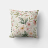 花柄ピンクのパステル色 クッション (正面)