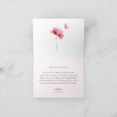 花柄ピンクのブライダルシャワー感謝カード サンキューカード (内部)