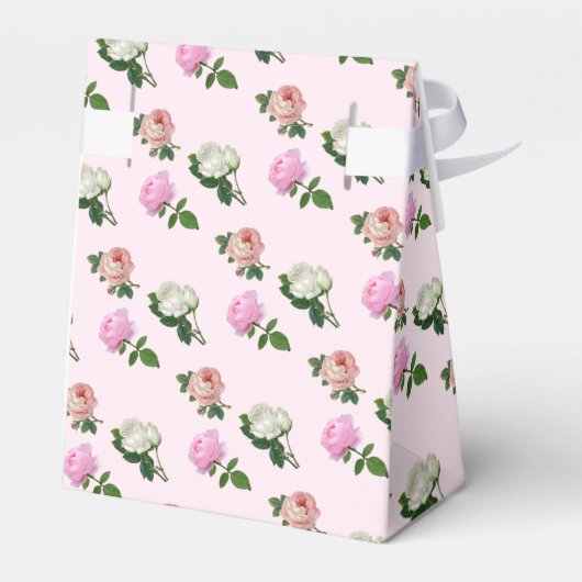 花柄ピンクのローズ サンキュー フェイバーボックス (裏面サイド)