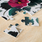 花柄ピンクの花 ジグソーパズル (側面)