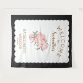 花柄ピンクゴールドの女の子らしいバチェロレッテ タペストリー (正面(横))