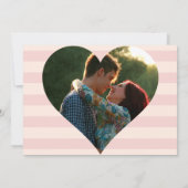 花柄ピンクストライプ ボタニカル セーブ・ザ・デート フォト 招待状 (裏面)