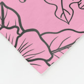 花柄ピンクパーソナライズされた名 フリースブランケット (角)