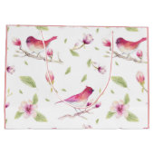 花柄ピンク白 ラージペーパーバッグ (裏面)