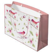 花柄ピンク白 ラージペーパーバッグ (裏面アングル)