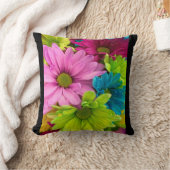 花柄ピンク緑ブルー クッション (ブランケット)