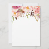 花柄ピンク エレガント 70歳誕生日 女性 招待状 (裏面)