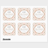 花柄フェミニン珊瑚石けん正方形ラベル スクエアシール (シート)