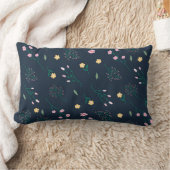 花柄フラワー開花13" x 21" ランバークッション (ブランケット)