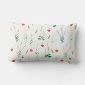 花柄フラワー開花13" x 21" ランバークッション (裏面)