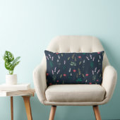 花柄フラワー開花13" x 21" ランバークッション (椅子)