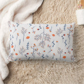 花柄フラワー開花13" x 21" ランバークッション (ブランケット)