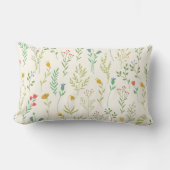 花柄フラワー開花13" x 21" ランバークッション (正面)
