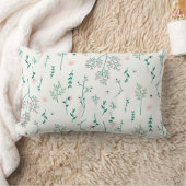 花柄フラワー開花13" x 21" ランバークッション (ブランケット)