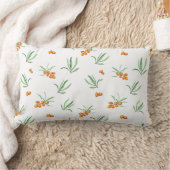 花柄フラワー開花13" x 21" ランバークッション (ブランケット)