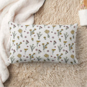 花柄フラワー開花13" x 21" ランバークッション (ブランケット)