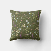 花柄フラワー開花16" x 16" クッション (裏面)