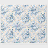 花柄フランスの付トイレ紙及びクマ ラッピングペーパー (フラット)