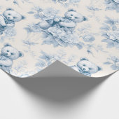 花柄フランスの付トイレ紙及びクマ ラッピングペーパー (角)