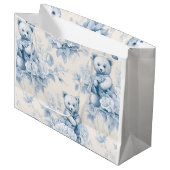 花柄フランスの付トイレ紙及びクマ ラージペーパーバッグ (正面アングル)